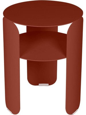 Fermob Bebop Çift Katlı Bordo Metal Bahçe Sehpası