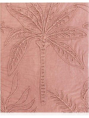 The Mia Gül Kurusu Pamuklu Throw Püsküllü Koltuk Şalı 170 x 130 cm