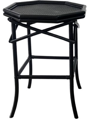 Bee Interiors Classy Rattan Siyah Sehpa
