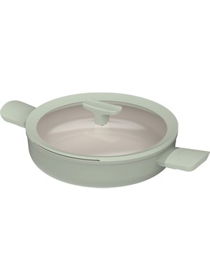 Berghoff Balance Sage Yapışmaz Seramik Kapaklı Iki Saplı Sote Tavası 26 cm
