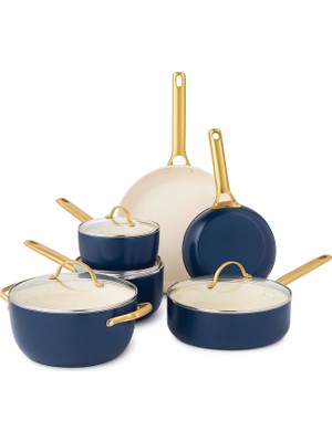 Greenpan Padova Oxford Blue Adonize 10 Parça Tencere Seti