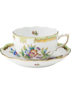 Herend Victoria Desenli Porselen Çay Fincanı ve Tabağı
