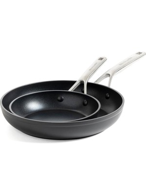 KitchenAid Siyah Dövme Alüminyum 2'li Kızartma Tavası Seti