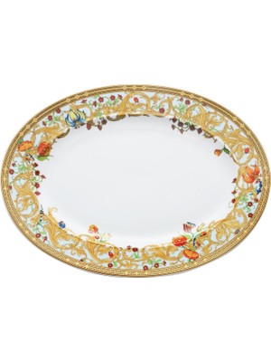 Le Jardin De Versace Renkli Porselen Oval Servis Tabağı 40 cm