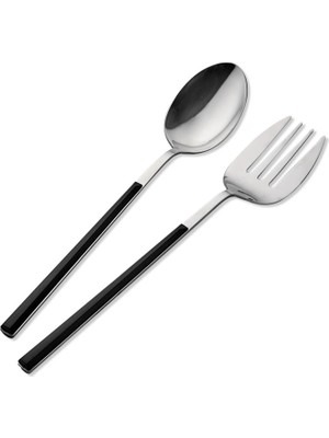 The Mia Bianco Gümüş 2'li Salata Servis Seti