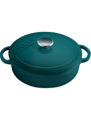 Voeux Kitchenware Profond Sığ Turkuaz Döküm Tencere 28 cm