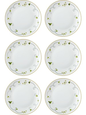 The Mia Butterfly Bone China Porselen 6'lı Pasta Tabağı Seti
