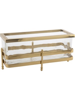 Mikasa Moor Gold Metal Standlı Dikdörtgen Cam Sunumluk