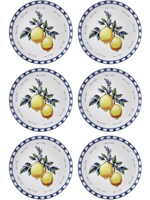 The Mia Odore Di Limone Seramik 6'lı Pasta Tabağı Seti