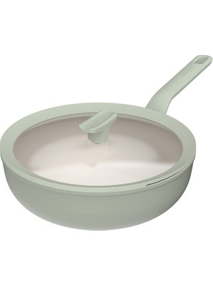 Berghoff Balance Sage Yapışmaz Seramik Kapaklı Alüminyum Wok Tava 28 cm