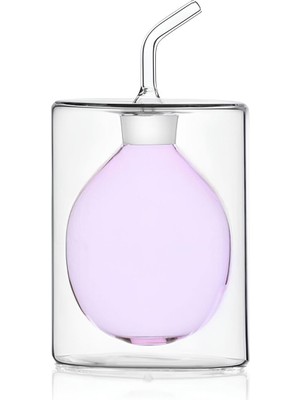 Ichendorf Milano Cilindro Pembe Borosilikat Cam Çift Duvarlı Yağdanlık 150 ml