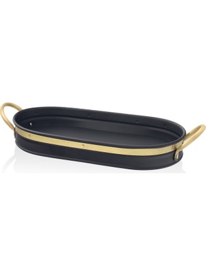 The Mia Siyah Galvin Tepsi 65X33 cm