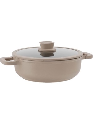 Berghoff Leo Stone Latte Krem Rengi Döküm Pilav Tenceresi 28 cm