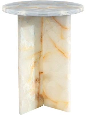 Raffinato Onyx Gummy Mavi Mermer Yan Sehpa