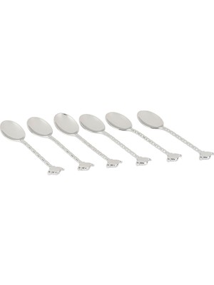 Mikasa Moor Silver Çelik Çaydanlık Figürlü 6'lı Çay Kaşığı Seti