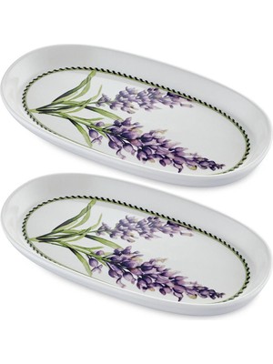 The Mia Provence Beyaz Seramik Oval 2'li Servis Tabağı Seti