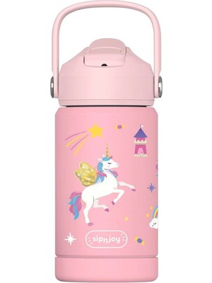 SipnJoy Flipsip Golden Horn Çelik Çocuk Suluk Termos 360 ml