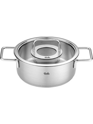 Fissler Pure Collection Cam Kapak Kısa Çelik Tencere 24 cm