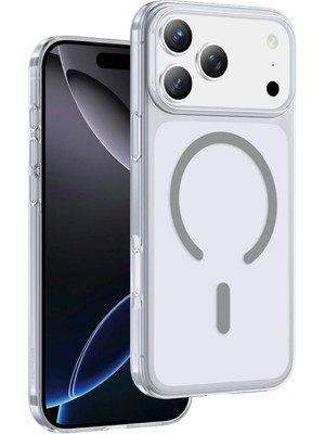Keephone X-Crystal Slim iPhone 17 Pro Max Natural Grey Magsafe Uyumlu Telefon Kılıfı