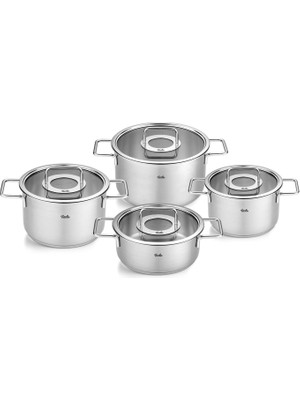Fissler Pure Collection Cam Kapaklı Çelik 8 Parça Tencere Seti