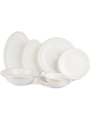 Mikasa Moor Silver Lines Beyaz New Bone Porselen 27 Parça 6 Kişilik Yemek Takımı