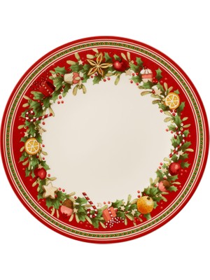 Villeroy & Boch Winter Bakery Kırmızı Porselen Yemek Tabağı 27 cm