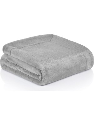 Rumija Home Gri Kürk Luxury Throw Battaniye 140 x 190 cm