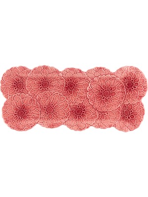 Bordallo Pinheiro Maria Flor Pembe Seramik Servis Tabağı