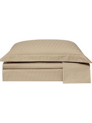 Valeron Linea 310TC Camel Jakarlı Pamuk Çift Kişilik Nevresim Takımı 200 x 220 cm