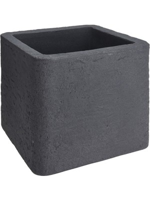 Via Gardenia Namook Gri Plastik Taş Tasarım Saksı 39 x 33 cm