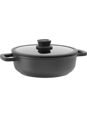 Berghoff Leo Stone Yapışmaz Kapaklı Alüminyum Döküm 2 Saplı Sote Tavası 28 cm