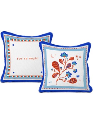 Baci Milano Mamma Mia Leaves Renkli Pamuklu Yastık 60 x 60 cm