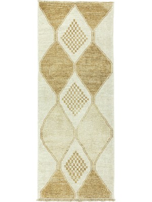 Soho Antiq Mercan Geometrik Desenli Yün Yolluk 89 x 229 cm
