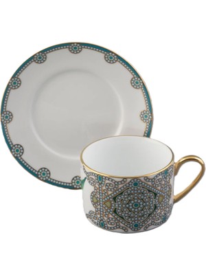 Imperial Porcelain Zambak Desenli Porselen Çay Fincanı ve Tabağı