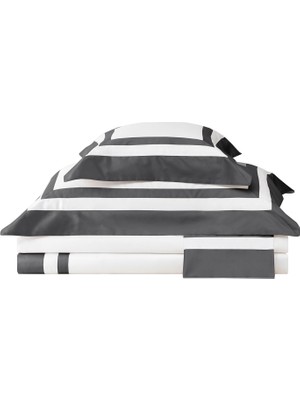 Valeron Nouveau Antrasit Saten Süper King Size Nevresim Takımı 260 x 240 cm