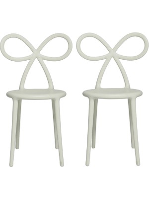 Qeeboo Ribbon Beyaz 2'li Yemek Odası Sandalyesi