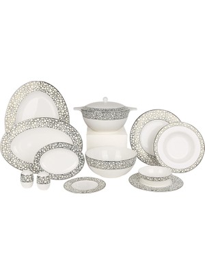 Royal Canterbury Silver Pearl 72 Parça Bone China Yemek Takımı