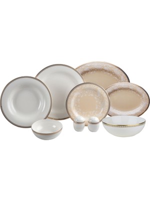 Royal Canterbury Milada Gold 55 Parça Bone China Yemek Takımı