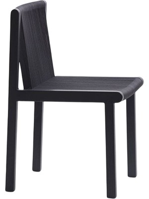 Gajah Petal Siyah Ahşap Yemek Odası Sandalyesi