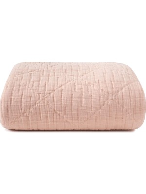 Barine Atik Transcented Pembe Pamuklu Dolgulu King Size Yatak Örtüsü 240 x 240 cm