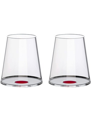Split Glass Kırmızı Cam 2'li Kırmızı Şarap Kadeh Bardağı