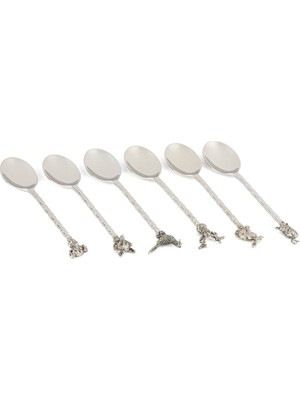 Mikasa Moor Silver Çelik Hayvan Figürlü 6'lı Çay Kaşığı Seti