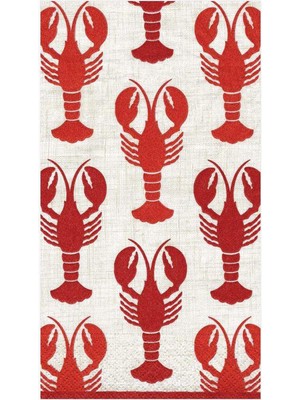 Caspari Lobsters Desenli 15'li Servis Peçetesi Seti