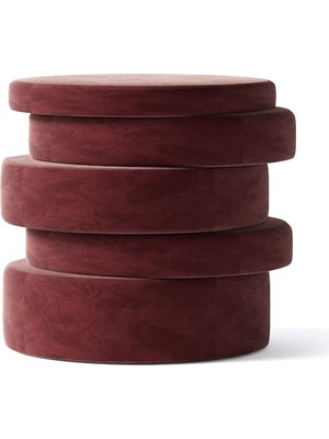 Hermhaus Ups Bordo Kadife Puf