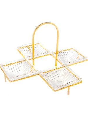 Mikasa Moor Altın Rengi Standlı 4'lü Servislik 36 x 22 cm
