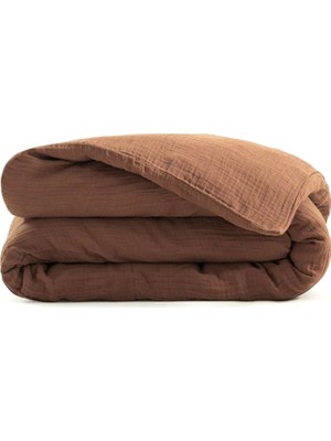 Barine Meshur Kahverengi Keten Çift Kişilik Nevresim Kılıfı 200 x 220 cm