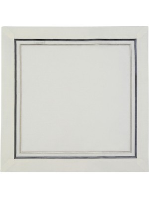 Matis Home Line Elegance 2'li Gri Antrasit Detaylı Keten Peçete 40X40 cm