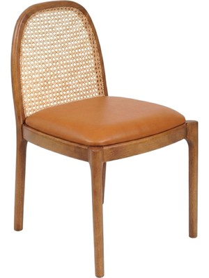Solano Design Elia Hazeran Taba Açık Ceviz Ahşap Yemek Odası Sandalyesi