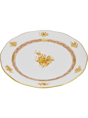Herend Apponyi Desenli Sarı Işlemeli Porselen Yemek Tabağı 25.5 cm