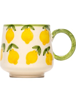 Feeling Good Inside Lemon Splash Collection Handmade Seramik Kahve Fincanı